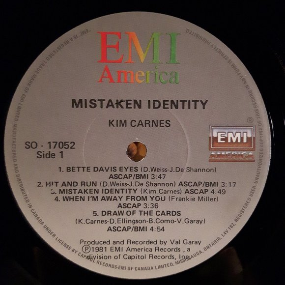 Kim Carnes - Mistaken Identity - Vinyl LP Record - Picture 3 of 4
